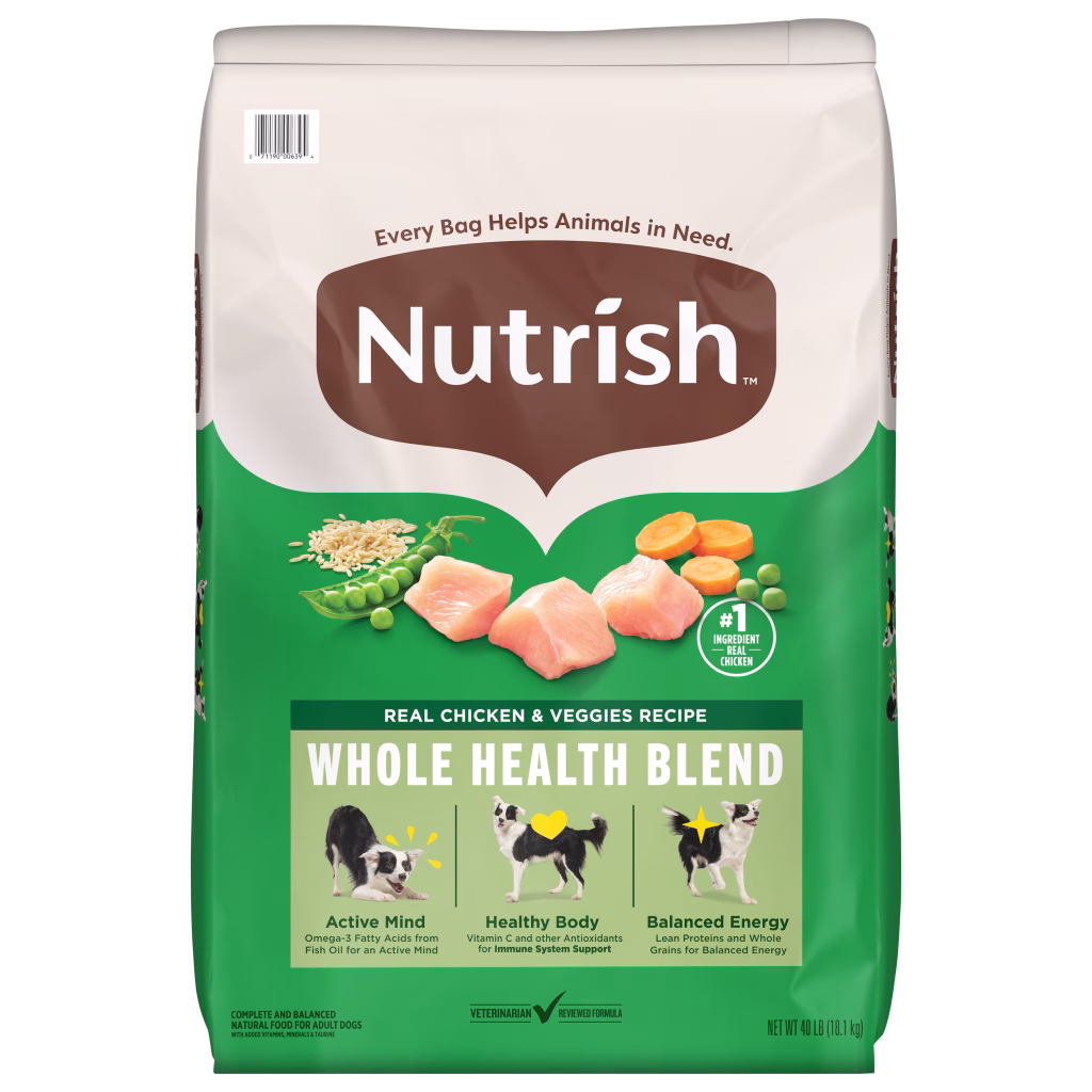 Nutrish Dog Whole Health Chicken Veggies 40 pounds