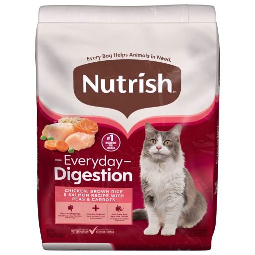 Nutrish™ Everyday Digestion Chicken Brown Rice and Salmon Recipe with Peas and Carrots Dry Cat Food