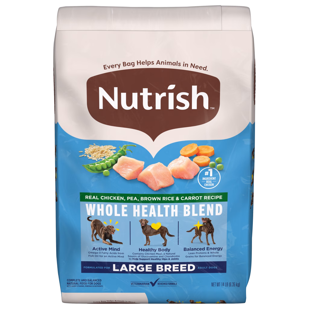 Nutrish™ Large Breed Real Chicken, Pea, Brown Rice & Carrot Recipe Whole Health Blend Dry Dog Food